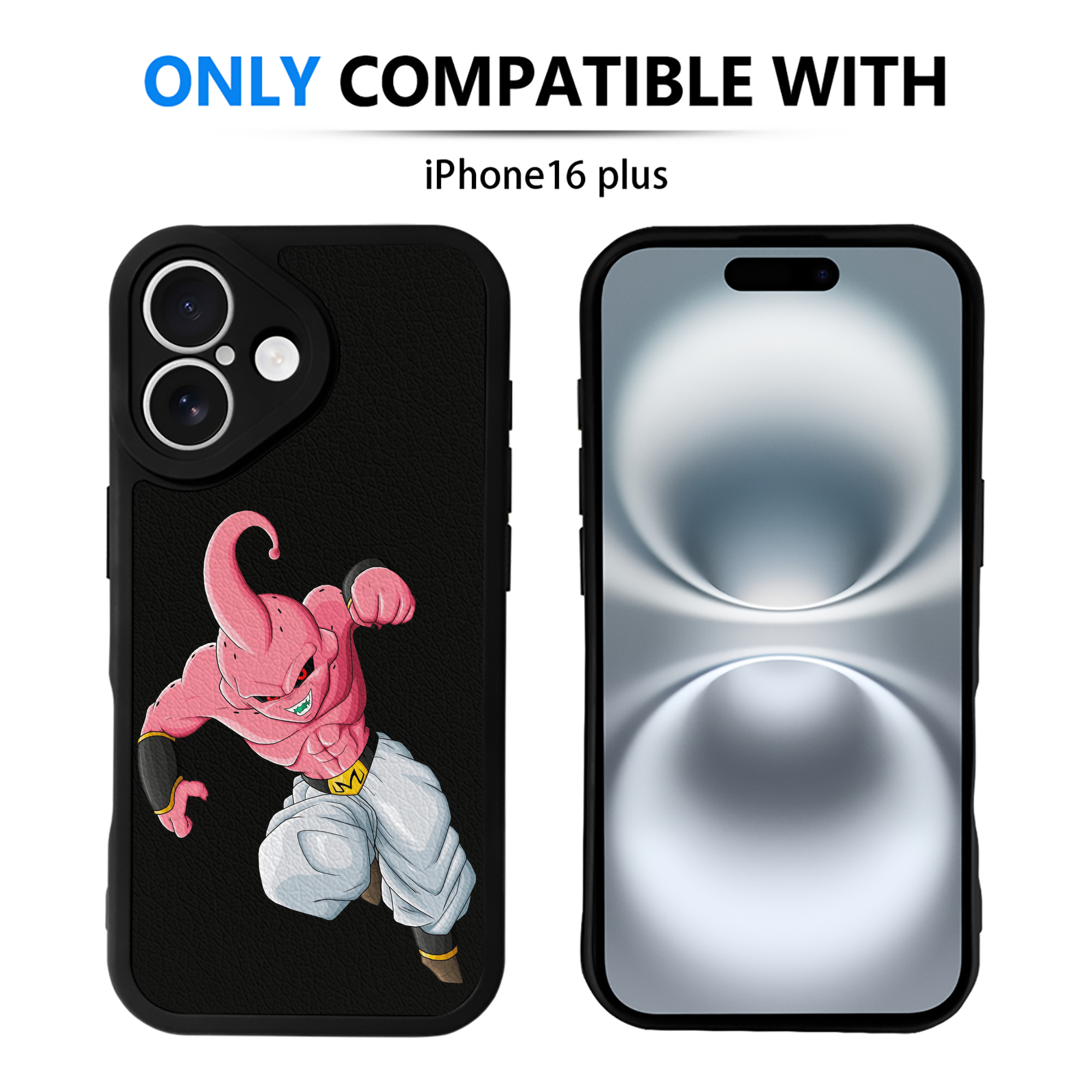 （画像用） ドラゴンボール 魔人ブウ DRAGON BALL Majin Buu 【iPhone 16シリーズ対応】シリコンスマホケース（レザー調） 材質：シリコン